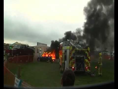 unmanned car thats on fire still drives