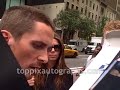 Christian Bale - Signing Autographs at NYC Hotel