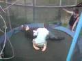 Trampoline wrestling!