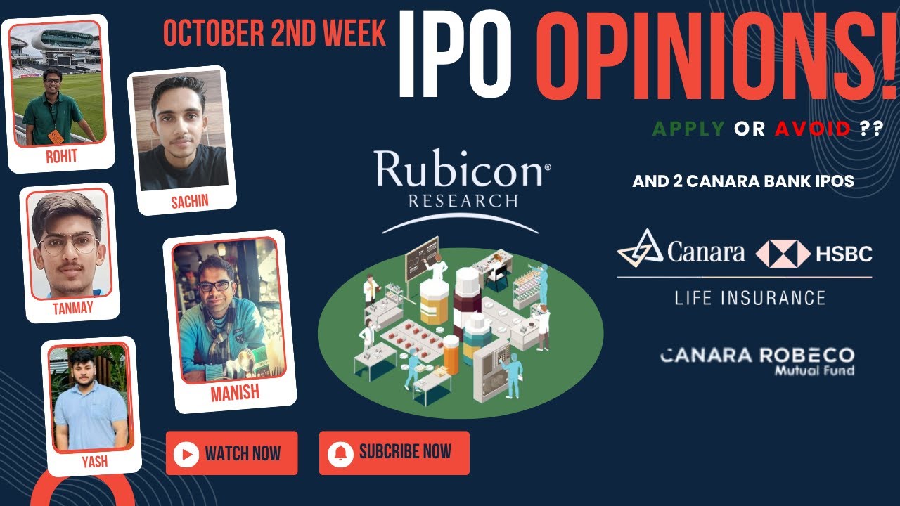 Rubicon Research, 2 Canara IPOs : October 2nd Week IPOs : Apply/Avoid? Primary Market Chatter
