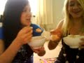 me and kim eating