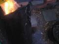 Aftermath of burning decklid