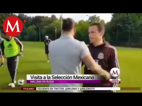 Maluma visita a la Selección Mexicana en su primer entrenamiento (VÍDEO)