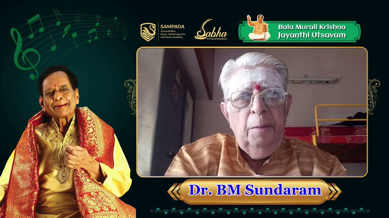 SAMPADA pays musical tribute to DR. MBK - Message from Musicologist  Dr. BM Sundaram garu,