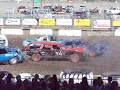 end of the heat. car #328 is still going. he gets stuck midway through this video, but is dislodged by another car and continues to hit other cars (unbelievable!) this car became my favorite, as well as the favorite of many others in the crowd.