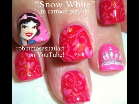 Snow White Princess Nail Art