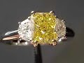 1.03 Fancy Vivid Yellow Radiant Diamond Ring