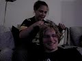 Jen curls Eddie\