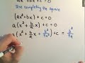 Deriving the Quadratic Formula