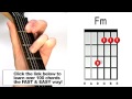 How to play Fm Guitar Chord - Beginners Acoustic Electric Lesson