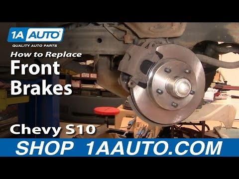 How To Install Replace Front Disc Brakes Chevy S-10 GMC S-15 2WD 94-03 PART 2 1AAuto.com