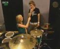 Fearne messes up with McFly during rehearsals.. And then Harry teaches Fearne some basic drum techniques..