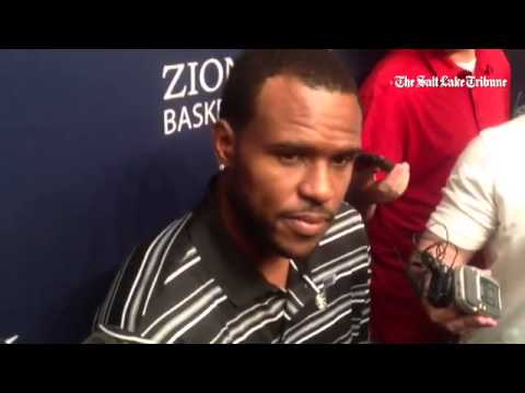 New Jazz forward Trevor Booker meets the press in Salt Lake City.