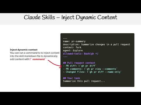 Claude Code Essentials - Claude Skills Inject Dynamic Content