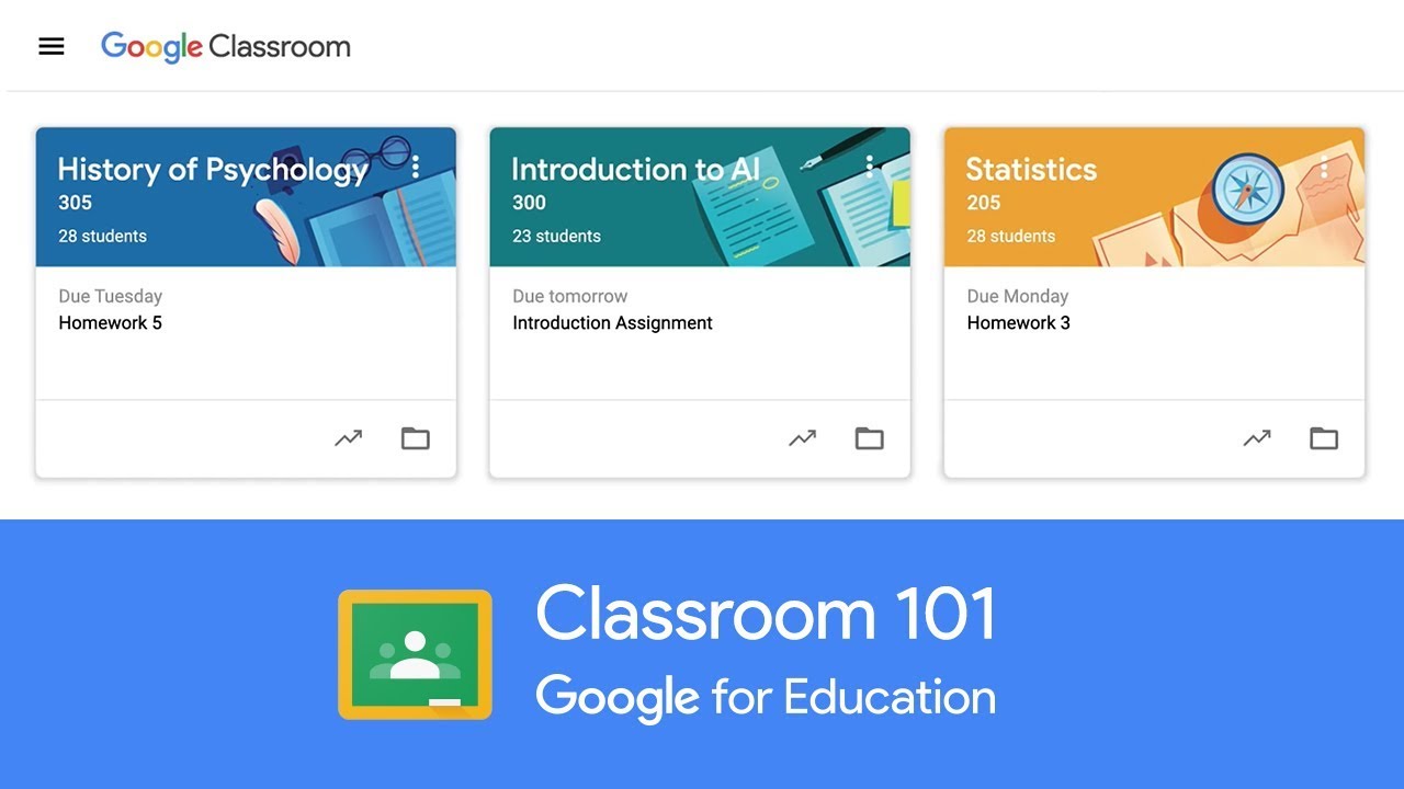Video of Google Classroom, showing a complete tutorial of the product