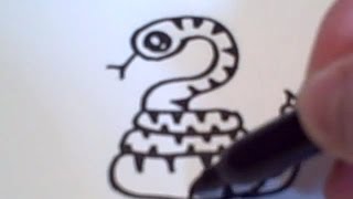Видео: как нарисовать мультяшную змею ребенку Видео: как нарисовать мультяшную змею ребенку