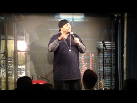 L.A. Comic Shang on stage at Laugh Lounge NYC