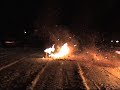 Sledding thru fire Sledding thru fire