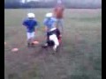 Peyton - more 6 year old football player hitting
