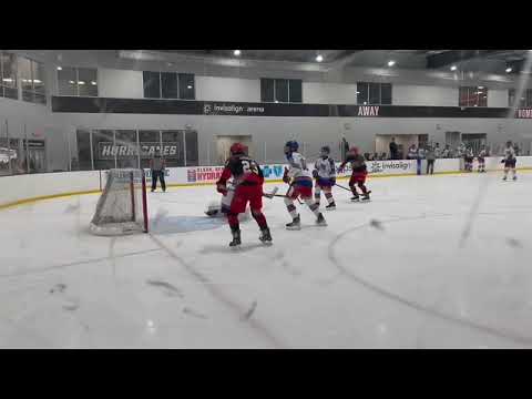 Kane Clark #57 capitalizes on a loose puck and snipes it low blocker side during 3 game at home series vs Connecticut Jr. Rangers Dec 2022.