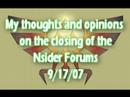 The Closing of the NSider Forums (9/17/07)