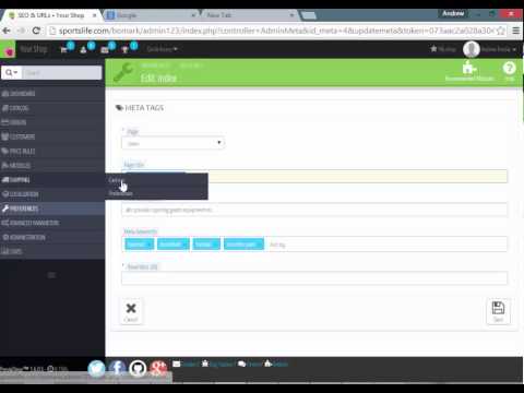 how to add meta keywords in prestashop