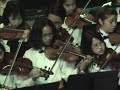 doug cameron with the bakersfield panama buena vista strolling strings junior high school students on january 09, 2008 in bakersfield, ca