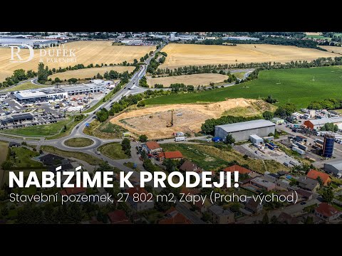 Video Stavební pozemek 27 803 m² s platným stavebním povolením na halu 10 000 m²
