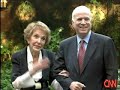 here is video of sen. john mccain receiving the endorsement of former first lady nancy reagan. mccain appeared with mrs. reagan, outside her california home, and made brief remarks in accepting the endorsement.
