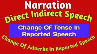 Use Easy Process To Change Of Tense And Adverbs In Reported Speech | Direct Indirect Speech |