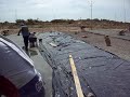 Laying down cement on the multi-sports court