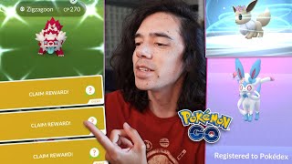 4 SHINY CHECKS FOR THE PRICE OF 1! Shiny Galarian Zigzagoon and Sylveon are FINALLY in Pokémon GO! by Trainer Tips