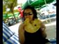 Exclusively, eating yaniqueque