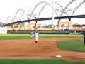 st louis cardinals 2008 #1 pick brett wallace hits a 3 run homerun into the tiki bar in right field at modern woodman park in davenport iowa versus the peoria chiefs.
