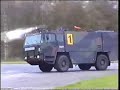 Demonstratie crashtender Brandweer vliegbasis Woensdrecht
