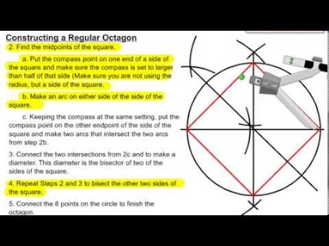 how to draw octagon with compass