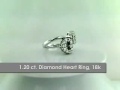 1.20 ct. Diamond Heart Ring, 18k White Gold