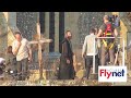 march 21 2012 exclusive : the first video from the location of the new blockbuster movie of les miserables. hugh jackman is seen here filming in oxfordshire, uk. jackman plays valjean in the movie.