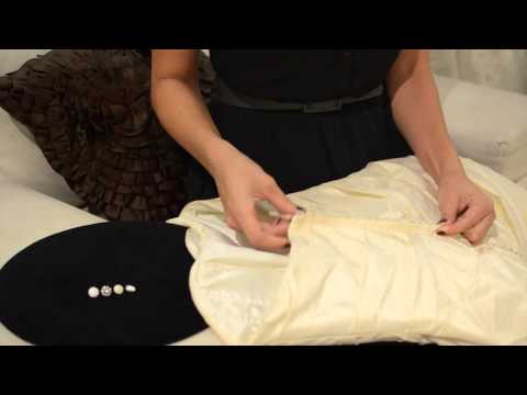 how to fasten buttons on a wedding dress