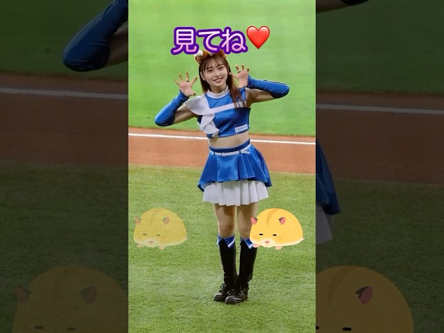可愛すぎるチアが大サービス❤️#ピタ止めチャレンジ #きつねダンス #チア