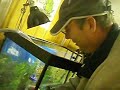 boss jacking off a turtle tank