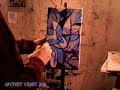 oil painting w/ T.S.PEW (blue flowers for Jen) fast