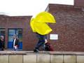 videos de Pac-Man and Blinky outside the DCU canteen