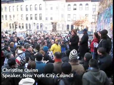 Christine Quinn speaks at Bushwick Vigil