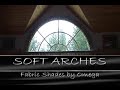 SOFT ARCHES™ is a brand new concept for treating arched windows.  The unique design allows one to use their favorite fabrics to create exquisite drapery treatments....AND they are moveable.  Like the original ADJUST-A-VIEW®, which utilizes cellular shade material, the system allows one to choose as much light, privacy or view as they want............when they want it by adjusting either shade to: open, closed or any position in-between.  www.adjustaview.com
