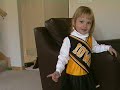 Lucy tries out her hawkeye cheerleading outfit