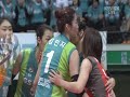 2009 Korea Volleyball Championship - HeungKuk Life Insurance X GS Caltex This is the second match of the championship final. (The three-time match winner takes the championship trophy) Players in the pink uniform are from HeungKuk Life Insurance : Pink Spiders - Lee Hyo-Hee(#5, setter), Kim Hye-Jin(#7, Middle), Chun Min-Chong(#8, Middle), Kim Yeon-Koung(#10, Wing Spiker), Ocasio Carina(#11, Opposite), Han Song-Yi(#12, Wing Spiker), Cho Sang-Hee(#14, Libero) (Hwang Youn-Joo is the player of HeungKuk, but due to injury she was on the substitute member) Players in the green uniform are from GS Caltex - Kim Min-Ji(#1, Wing Spiker), Lee Suk-Ja(#4, Setter), La Hae-Won(#5, Opposite), Bae Yoo-Na(#10, Middle), Jung Dae-Young(#13, Middle), De La Cruz Bethania(#18, Wing Spiker), Nam Ji-Yeon(#8, Libero)