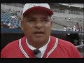 Olmedo Saenz played professional baseball with the Chicago White Sox, the Oakland A's, and the Los Angeles Dodgers. He retired this year, and was coaching a Panamanian All Star team when interviewed.