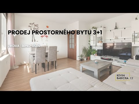 Video Prodej prostorného bytu 3+1, ul. Zikova, Brno-Líšeň