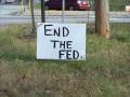 Black Friday End The Fed Sign Planting mission - Burn The FRN 11-28-08